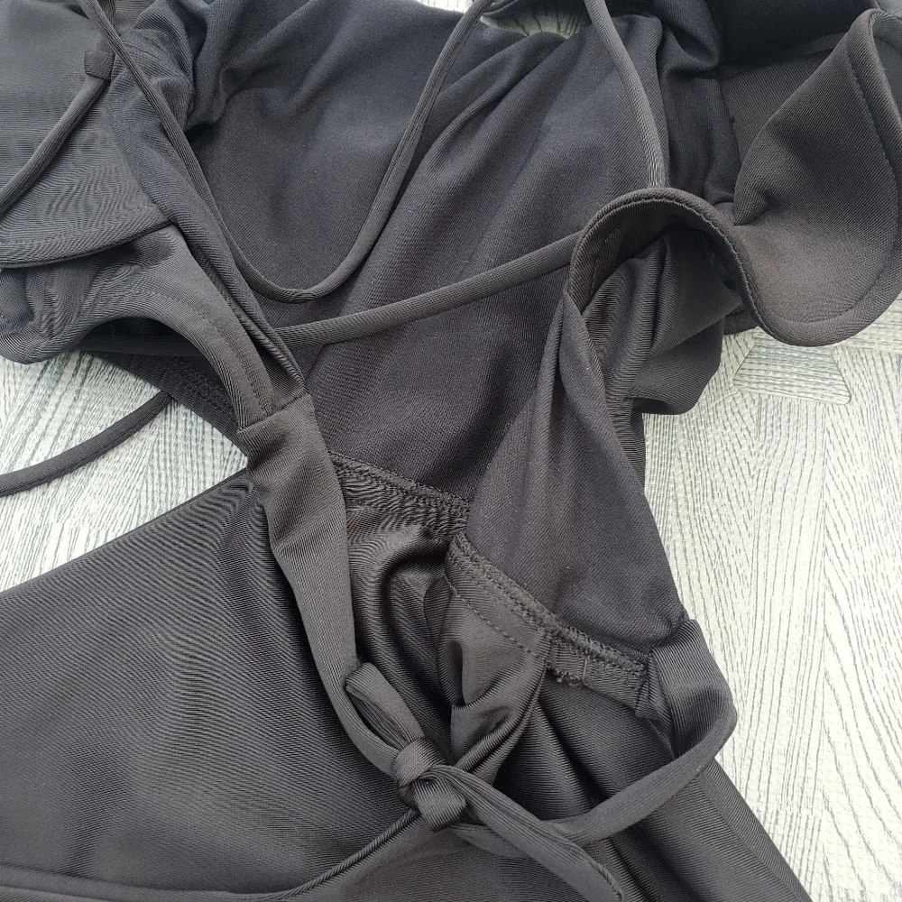 New Kanomi One Shoulder black Swimsuit UV Sun Protection handmade One Piece sexy